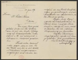 Brief an B. Schott's Söhne : 30.01.1892
