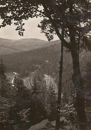 Erzgebirge. Tal der Zwickauer Mulde. Blick vom oberen Weg Aue-Bockau