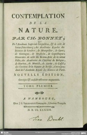 1: Contemplation De La Nature