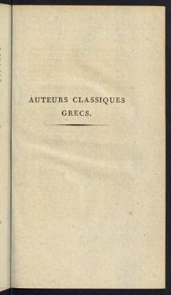 Auteurs Classiques Grecs.