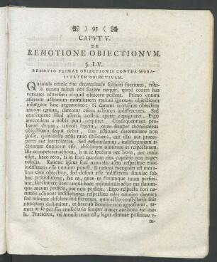 Caput V. De Remotione Obiectionum