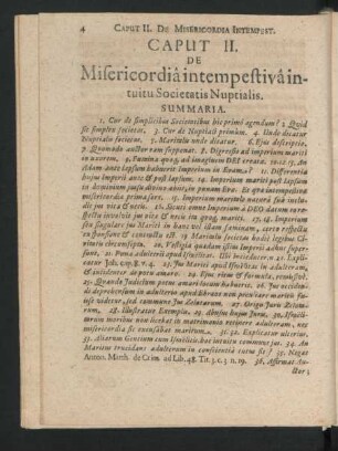 Caput II. De Misericordia intempestiva intuitu Societatis Nuptialis.