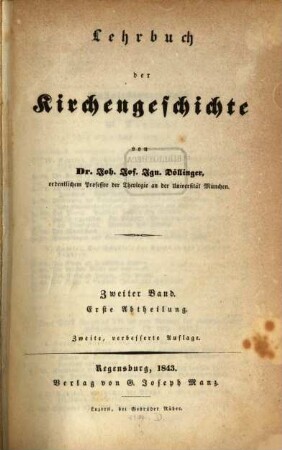 Lehrbuch der Kirchengeschichte, 2,1