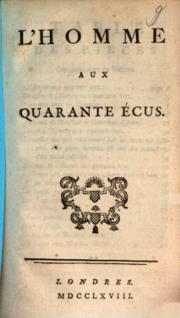 L' Homme aux quarante écus