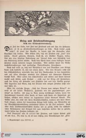 28: Krieg und Friedensbewegung : auch eine Weihnachtsbetrachtung