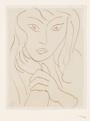 Frauenkopf von vorne, aus: Pierre Reverdy, "Visages", Paris 1946