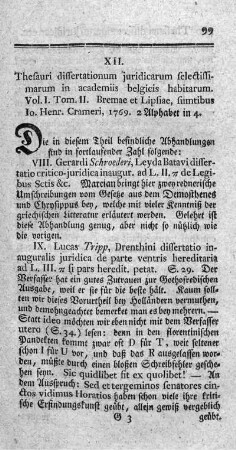 Thesauri dissertationum juridicarum selectissimarum in academiis belgicis habitarum. Vol.I.,Tom.II.