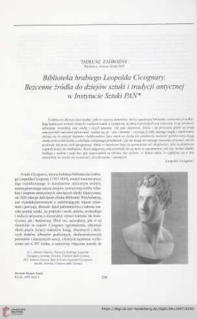 59: Biblioteka hrabiego Leopolda Cicognary : bezcenne źródła do dziejów sztuki i tradycji antycznej w Instytucie Sztuki PAN