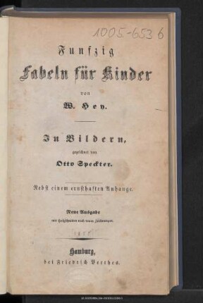 Funfzig Fabeln für Kinder : nebst einem ernsthaften Anhange
