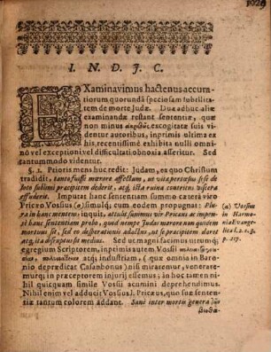 Dissertationem philologicam tertiam et ultimam De morte Iudae, proditoris Christi