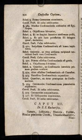 XII-XIX, Caput XVI - XVI