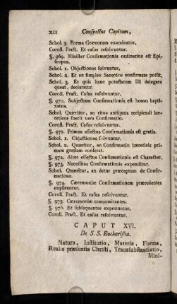 XII-XIX, Caput XVI - XVI