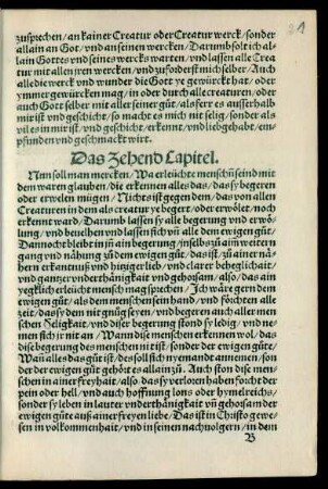 Das Zehend Capitel.