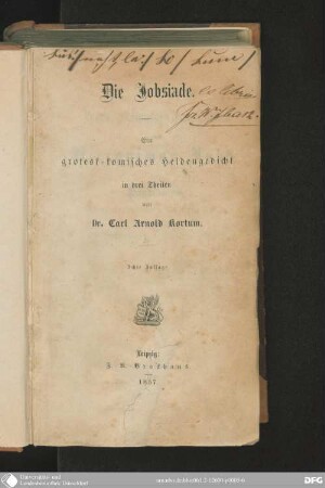 Die Jobsiade : ein grotesk-komisches Heldengedicht in 3 Theilen