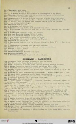 Porcelein – Aardewerk (Nr. 1378-1496)
