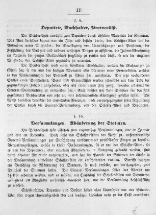 §. 10. Versammlung, Abänderung der Statuten.