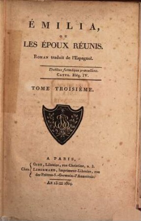 Emilia ou les époux réunis : roman traduit de l'Espagnol, 3