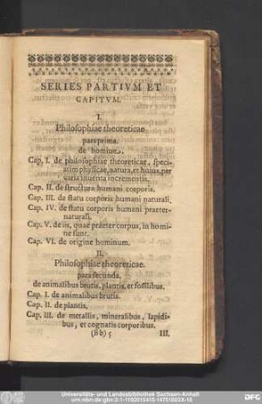 Series Partium Et Capitum.