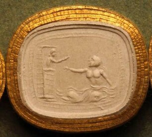 Der zu Hero schwimmende Leander (Daktyliothek, Zweites Historisches Tausend)