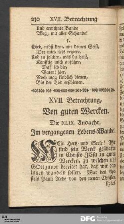 XVII. Betrachtung, Von guten Wercken. [XLIX. bis LI. Andacht]