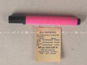 Pfau-Textmarker (pink), mit Beipackzettel