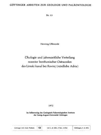 Ökologie und jahreszeitliche Verteilung rezenter benthonischer Ostracoden des Limskikanal bei Rovinj (nördliche Adria)