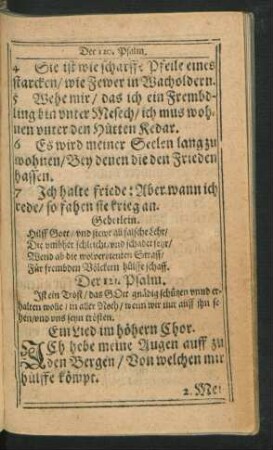 Der 121. Psalm. - Der 130. Psalm.