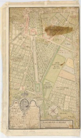 "Plan über den von Ihro Churfürstlichen DCHLT zwischen dem Ratinger Dor und G(J)aegerhof gelegenen newen Hofgarten, 1776"
