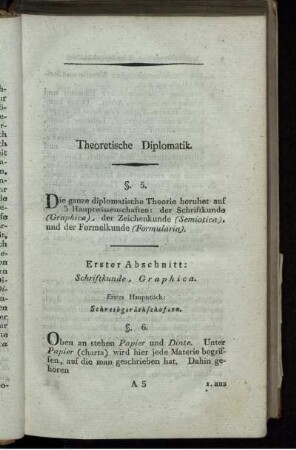 Erster Abschnitt: Schriftenkunde, Graphica