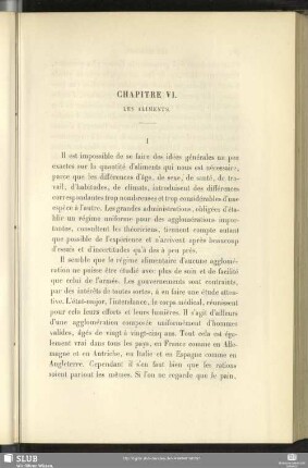 Chapitre VI. Les Aliments