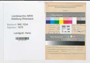 Entnazifizierung Hans Landgraf , geb. 25.11.1870 (Oberstleutnant)