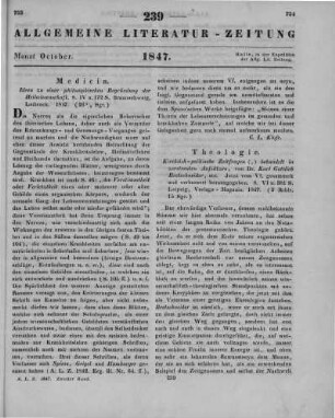Ideen zu einer philosophischen Begründung der Heilwissenschaft. Braunschweig 1847