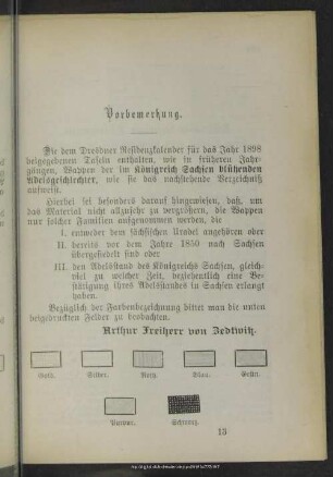 Sächsische Adelsfamilien und deren Wappen (Schluß)