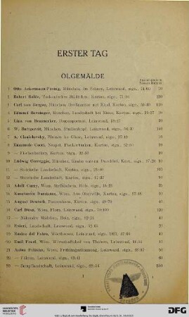 Ölgemälde (Nr. 1-108)