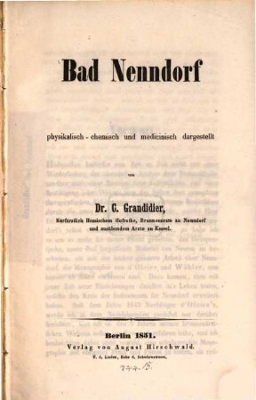 Bad Nenndorf physikalisch-chemisch u. medicinisch dargestellt