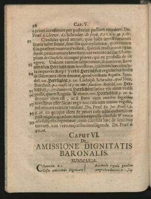 Caput VI. De Amissione Dignitatis Baronalis.