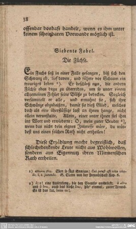 Siebente Fabel. Die Füchse