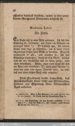 Siebente Fabel. Die Füchse