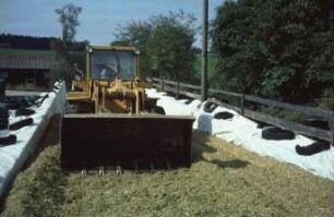 Fotografie: Ein- und Auslagerungstechnik, Flachsilo, Maissilage, Radlader