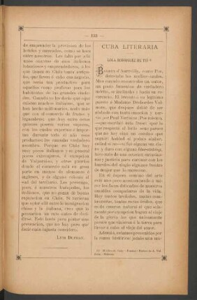 Cuba literaria : Lola Rodríguez de Tió. Mi libro de Cuba - Poesías - Pórtico de A. Valdivia. - Habana.