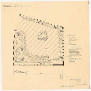 Concordia Versicherung, Köln Innenhof: Pflanzplan Gehölze und Stauden 1:100