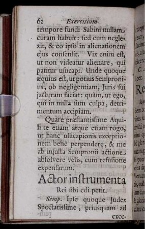 Actor instrumenta Rei sibi edi petit