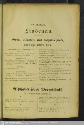 Einwohnerverzeichnis : Alphabetisches Verzeichniß der selbstständigen Einwohner