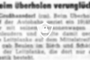 Beim Überholen verunglückt
