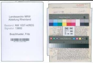 Entnazifizierung Fritz Buschhueter , geb. 11.10.1883 (Kassenleiter)