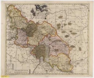 Karte von Schlesien und angrenzenden Ländern, 1:770 000, Kupferstich, um 1700