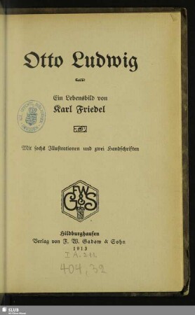 Otto Ludwig : ein Lebensbild