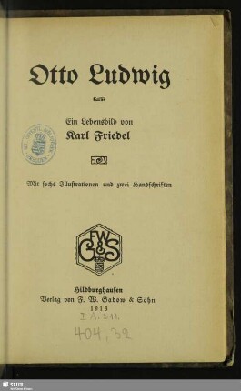 Otto Ludwig : ein Lebensbild