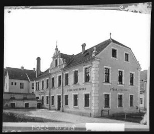 Lichtenstadt. Sparkassengebäude mit Badeanstalt
