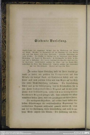 Siebente Vorlesung